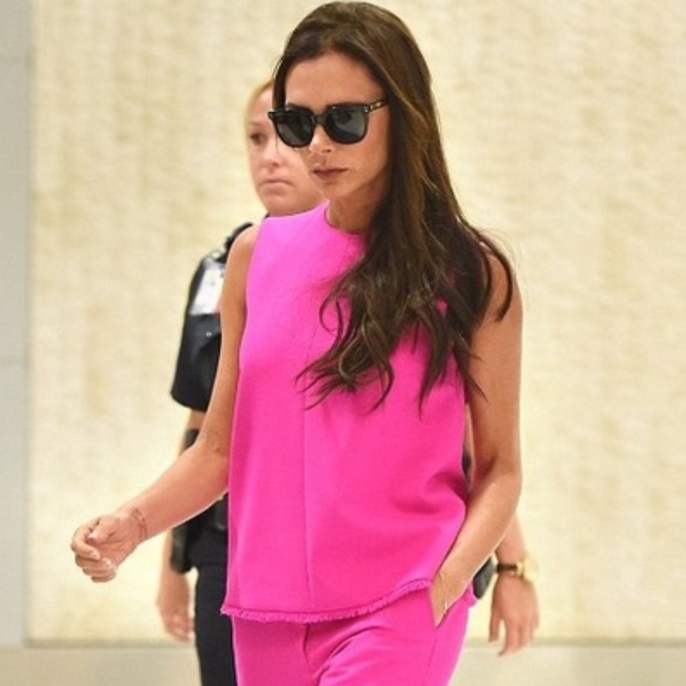Victoria Beckham sleeveless top in fuchsia pink